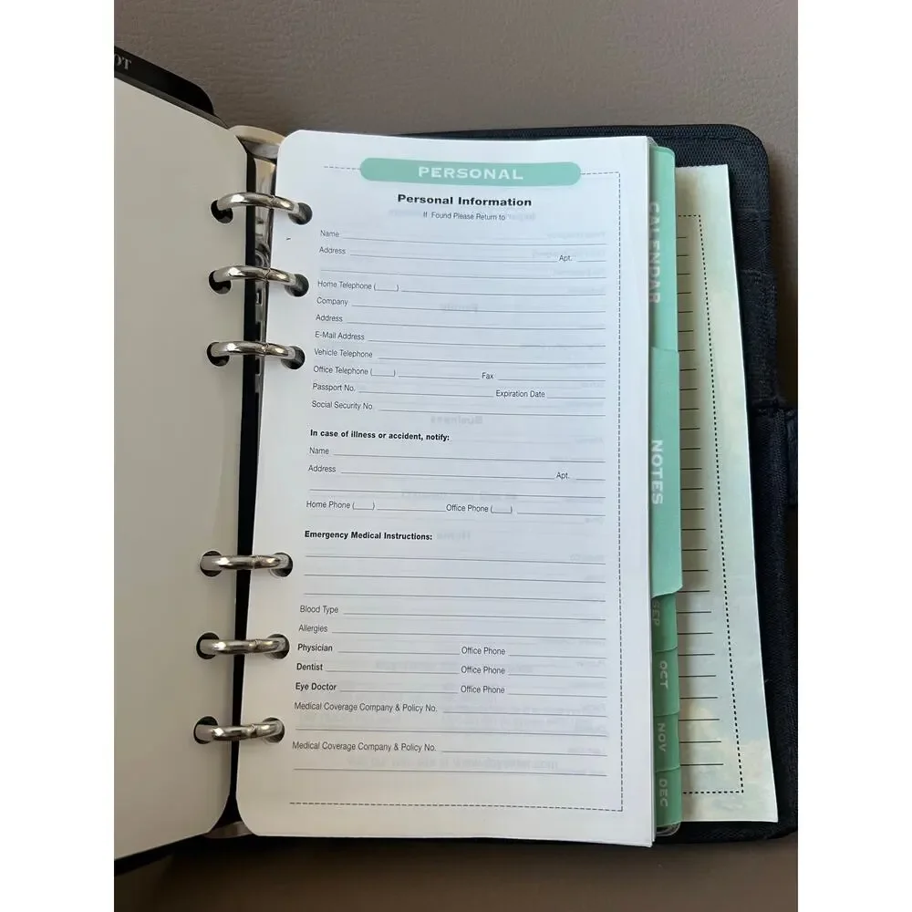 VTG Daytimer Medium Personal Planner Agenda Journel Organizer 90's Faux Leather